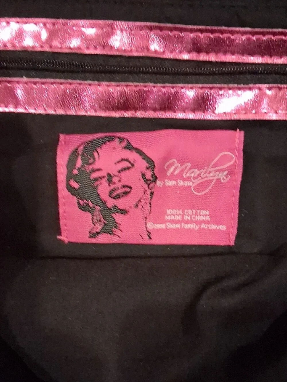 Marilyn Monroe Black and Pink Pop-Art Canvas Tote